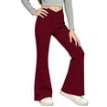 thumbnail image 2 of YOUYEDIAN Girls Yoga Pants High Waisted Crossover Tummy Control Flare Leggings, 2 of 5