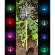 2 Pack Solar Powered Flat Snowflake Yard Stake Lawn Bright Light LED