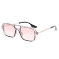 thumbnail image 1 of Gafas de sol cuadradas retras de la moda simple de las gafas de sol huecas del haz doble, hechas de PC, 1 of 5
