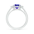 thumbnail image 2 of Angara Natural 1.9 Ct. Tanzanite with Diamond Classic Ring in 14K White Gold for Women (Ring Size: 12), 2 of 9