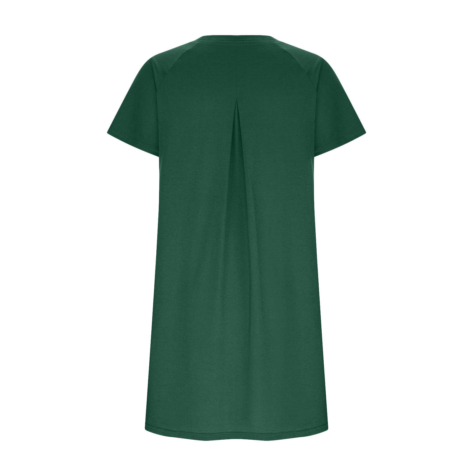 QLEICOM Women's Summer Casual Tshirt Dresses O Neck Short Sleeve Loose Dress  Sundress with Pockets Green A S, US Size: 4 - Walmart.com