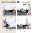 thumbnail image 6 of SUOSDEY Cowboy Ratchet Belt Western Leather Belts for Men with Automatic Cowboy Buckle, 6 of 9