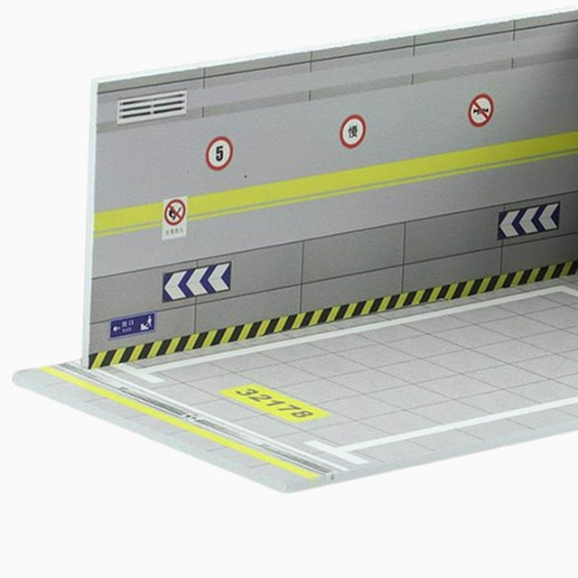 justharion 1:32 Parking Lot Model Car Diecast Garage for Diorama Collection Background 32178 White