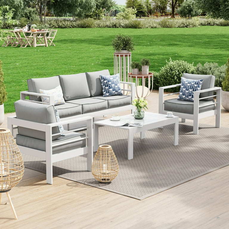 UDPATIO Aluminum Patio Furniture Set Metal Patio Furniture Outdoor Couch Aluminum Patio Chairs
