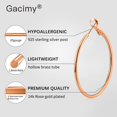 thumbnail image 2 of Pendientes de aro Gacimy, grandes, chapados en oro rosa de 14 quilates, 50 mm, para mujer, 2 of 9