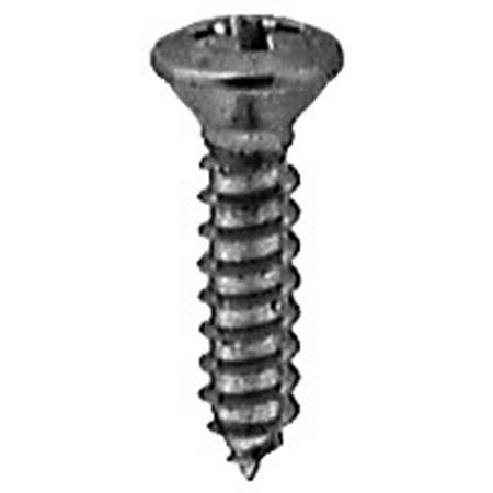 

100 #8 X 3/4 Phillips Oval Head Tapping Screws Chrome