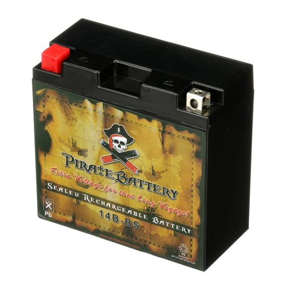 Pirate Battery Yt14b-bs (14b-bs 12 Volts,12 Ah, 135 Cca) Motorcycle Battery for Yamaha 1100cc Xvs1100 V-star All 2006