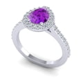 thumbnail image 2 of 1.35 Carat Natural Diamond Amethyst Gemstone New Wedding Ring for Ladies Solid 18K White Gold Size 10.5 by Diamond-Capitals, 2 of 8
