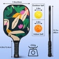 thumbnail image 3 of Pickleball Paddles Set Of 1, Fiberglass Surface, Tropical Leaf Print, 1 Paddle, 2 Balls & Bag, 3 of 5