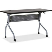 Lorell Espresso/Silver Training Table Rectangle Top - Four Leg Base - 4 Legs - 48" Table Top Width x 23.50" Table Top Depth - 29.50" Height x 47.25" Width x 23.63" Depth - Assembly Required - Espresso