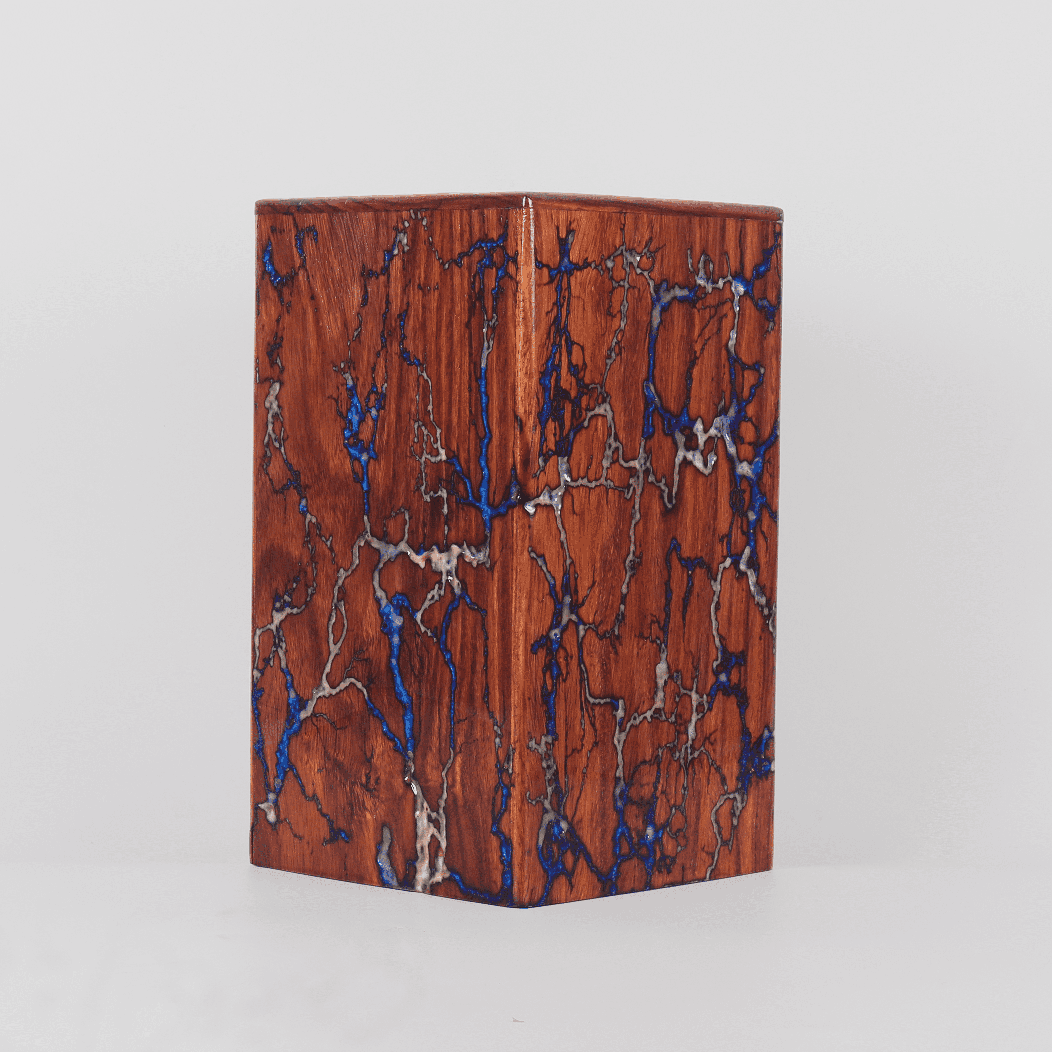 Creation India Craft Handcrafted Wooden Urns for Human Ashes, Memorial Urns, Cremation Urns for Adults & Pet, Decorative Memorial, Funeral Urn - Antique Lichtenberg Fractal & Epoxy Resin (Small)
