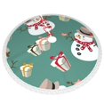 thumbnail image 3 of Faldas para árbol de Navidad con forma de muñeco de nieve de 48 pulgadas, tapete para árbol de Navidad para fiestas de invierno, falda para árbol de Navidad para decoraciones navideñas rústicas, 3 of 8