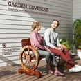 thumbnail image 4 of Outsunny Banc d'Extérieur en Bois, Causeuse de Patio à Roues de Chariot, Carbonisé, 4 of 10