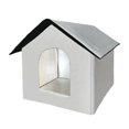 thumbnail image 1 of Bunblic Maison pour Chat Extérieure Isolée Abri pour Chaton Résistant aux Intempéries Maisonnette Pliable Toutes Saisons pour Communauté Lit pour Chat Extérieur Gris G, 1 of 7