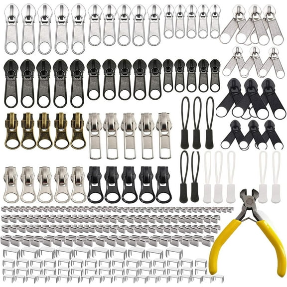 252-Piece Zipper Repair Kit , Replacement Zippers, Sliders & Pulls, Universal Fix for Jackets, Luggage, Backpacks, Jeans, Tents, Outdoor Gear , Includes Zipper Repair Tools for Travel & Emergency