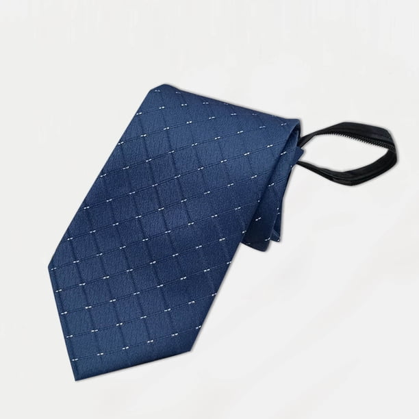 Camisa de vestir de negocios de moda para hombre de 8 cm, corbata de poliéster lisa con cremallera y lazo. Corbata de poliéster para hombre.