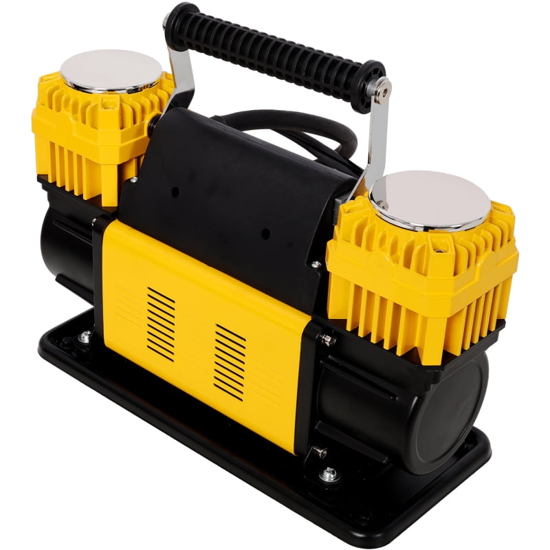 12V Heavy Duty Air Compressor, 150 PSI Tire Inflator with 26FT Hose for Car/SUV/RV/Truck（Yellow）