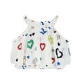 thumbnail image 4 of Girls Dress Colorful Heart Print Cold Shoulder Party Dress 12 Years, 4 of 8