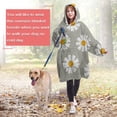 thumbnail image 4 of Wearable Oversized Blanket,Gray Daisy Flower White Blooms Pattern Wearable Blanket Hoodie for Adults,Cozy Hooded Blankets with Super Pockets,Super Warm Fuzzy Pullover for Women & Men, 4 of 6