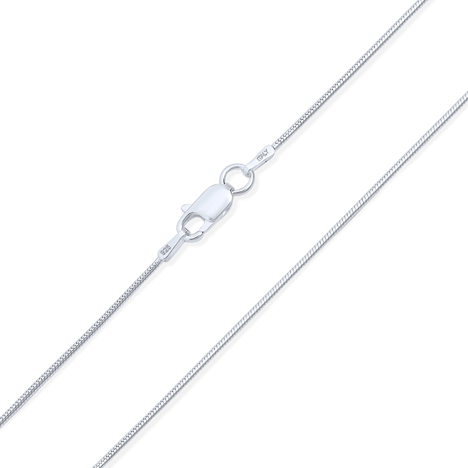925 Sterling Silver Round 1mm Smooth Thin Snake Chain