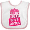 thumbnail image 3 of Inktastic Girls Rule, Boys Drool Girls Baby Bib, 3 of 4