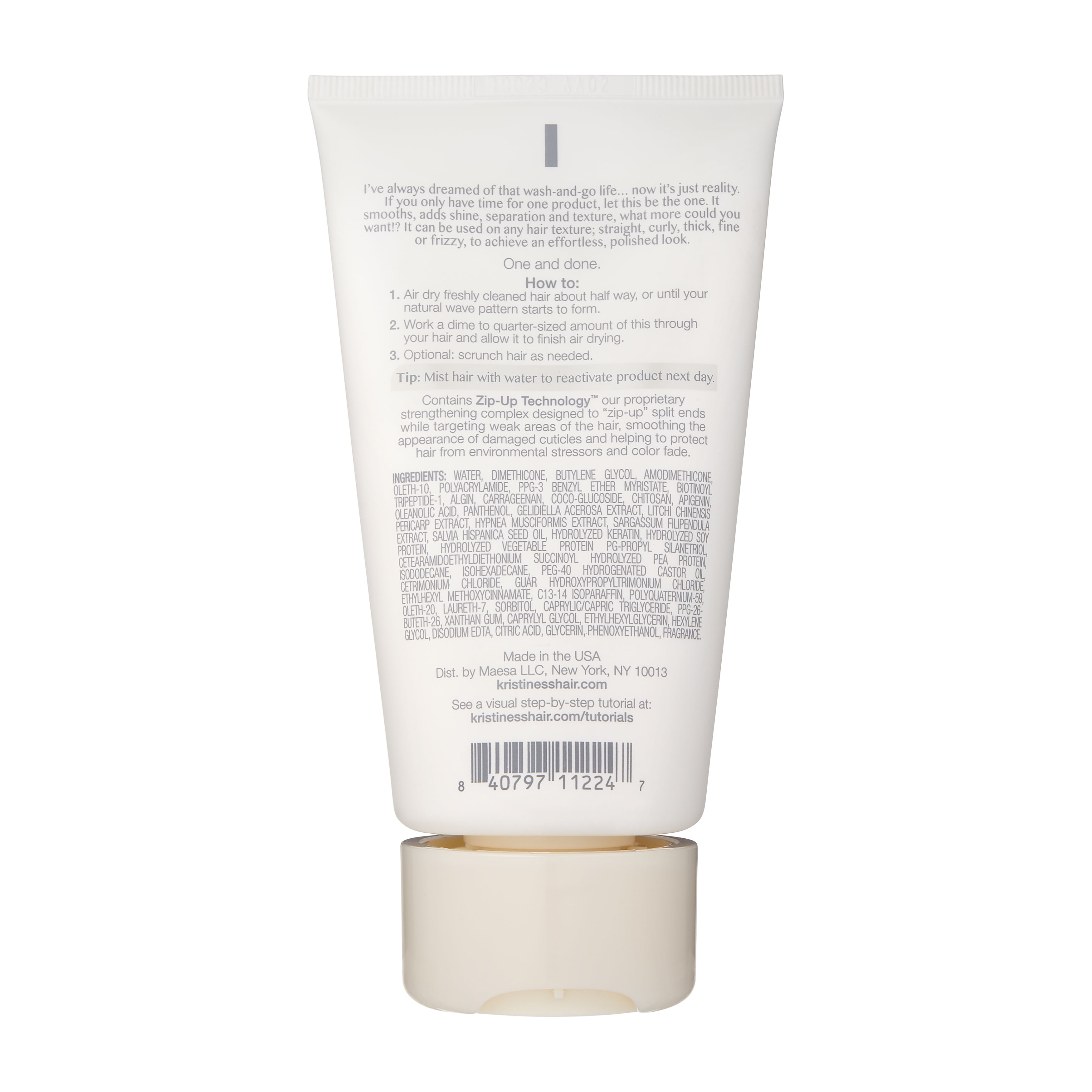 Kristin Ess Hair Weightless Shine Air Dry Crème for Anti Frizz + Hair Styling Curl Cream Product, 5oz