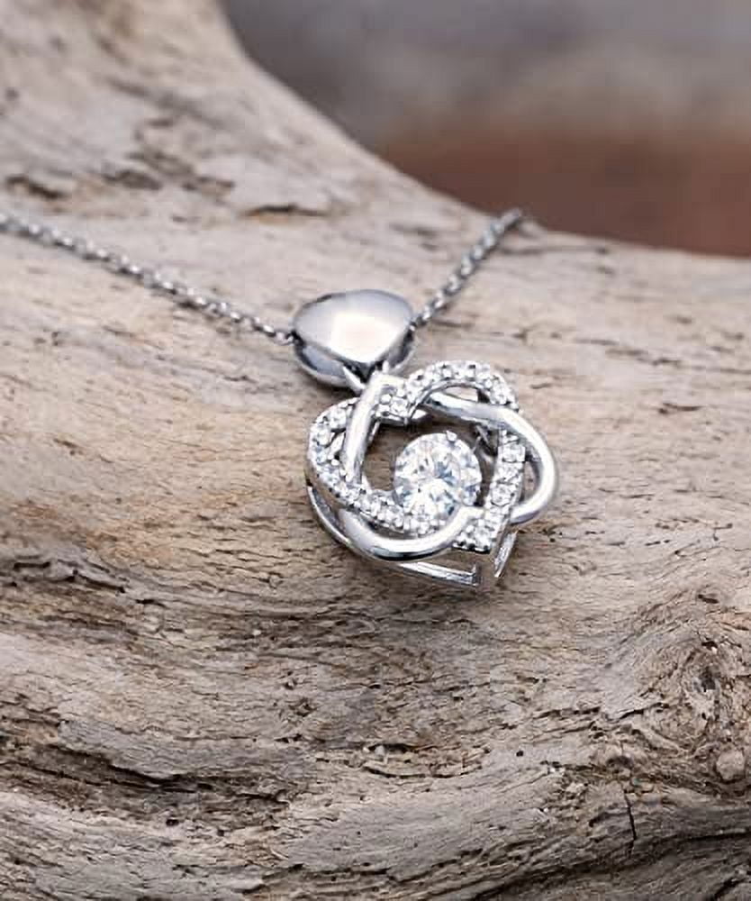 Don't Make Me Use My Mum Voice Heart Knot Silver Necklace, Mum Jewelry, Perfect Gifts For Mum from Son, Gifts for Mothers Day, Gift ideas for mom, What to get mom for her birthday, Christmas gifts for