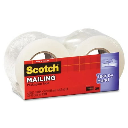 Scotch Tear-by-Hand Tape, 1.88 Inches x 50 Yards, 2-Pack
