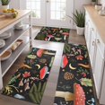 thumbnail image 2 of Red Mushroom Fern Black Pattern Kitchen Rugs Sets Of 3,Kitchen Runner Rugs Non Skid Washable,Decorative Kitchen Floor Mats for Kitchen,Sink,Laundry,17"x30"+ 17"x47" + 17"x59", 2 of 6