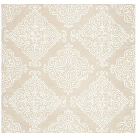 SAFAVIEH Glamour Georgene Damask Area Rug, Beige/Ivory, 6' x 6' Square