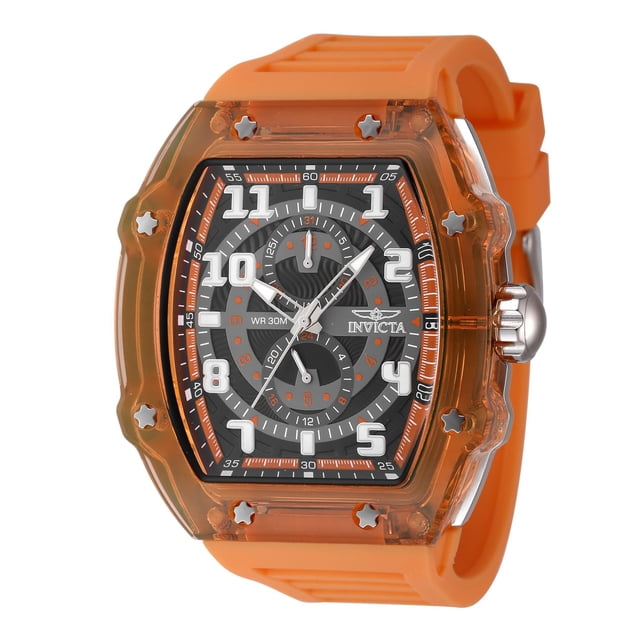 Reloj Invicta Racing para hombre, cuarzo, 49 mm, naranja, silicona