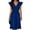 Dark Blue, variant on Womens Short Sleeve V Neck Dress Shiny Party V Neck Sleeve Loose Dress