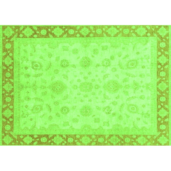 Ahgly Company Indoor Rectangle Abstract Green Modern Area Rugs, 2' x 3'