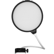 Dragonpad USA 6" Round Gooseneck Microphone Studio Pop Filter with Clamp - Black/White