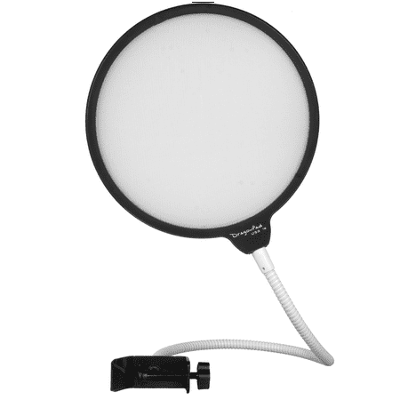 Dragonpad USA 6" Round Gooseneck Microphone Studio Pop Filter with Clamp - Black/White