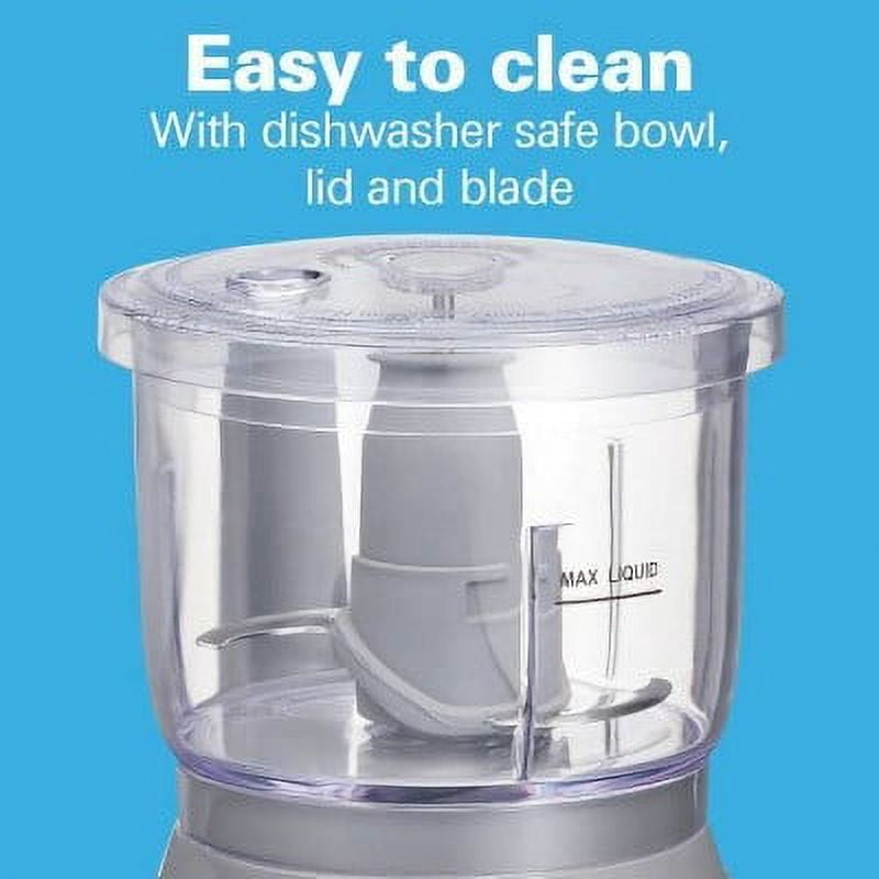 3-Cup Stack & Press Food Chopper - Gray : Compact Vegetable Processor, Dishwasher-Safe Parts
