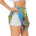 thumbnail image 2 of Haiem Dinosaur Riding a Motorcycle Women's 2 in 1 Running Shorts - Lightweight Athletic Workout Gym Yoga Breathable Sports Shorts Liner with Phone Pockets-Medium, 2 of 9