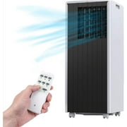 Garvee 8000 BTU Portable Air Conditioner Cools Up to 350 sq. ft. with Remote Control, LED Touch Panel, Built-in Dehumidifier, Fan, 3 in 1 Compact Indoor AC Unit for Home Office Dorm, Black+White