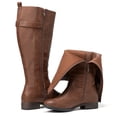 thumbnail image 3 of Love Steetly Women's Extra Wide Calf Knee High Boots, Rivet Decor Tall Boots, Low Block Heel Side Zipper Stretch Riding Boots for Wide Legs., 3 of 8