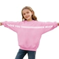 thumbnail image 2 of UQJfacai Girls Boys Valentines Shrits Letter Print Crewneck Sweatshirt Long Sleeve Fleece Pullover Tops Holiday Clothes 3-14 Years, 2 of 6