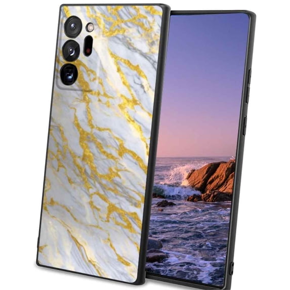 Compatible with Samsung Galaxy Note 20 Ultra 5G Phone Case, White-Golden-Marble-jpg-4-3 Case Men Women, Flexible Silicone Shockproof Case for Samsung Galaxy Note 20 Ultra 5G