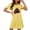 003 Yellow, variant on Women's Halloween Chest Print Funny Pumpkin Dress Comfort Crew Neck Short Sleeve Nightdress
