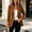 Brown, variant on ClodeEU Women's Lapel Open Front Suede Blazer Jacket, Long Sleeve Casual Work Outerwear ,Women's S-XXL