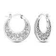 thumbnail image 2 of NARMO 925 Sterling Silver Retro Patterns Huggie Hoop Earrings for Women, Hypoallergenic Sparkling 5A Zircon Jewelry Gifts with Box, 2 of 7