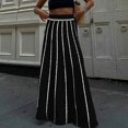 thumbnail image 2 of asddcavvf Jupes pour Femmes Taille Haute Rayée Tricotée à Franges Maxi Longue Jupe Plissée Décontractée, 2 of 8