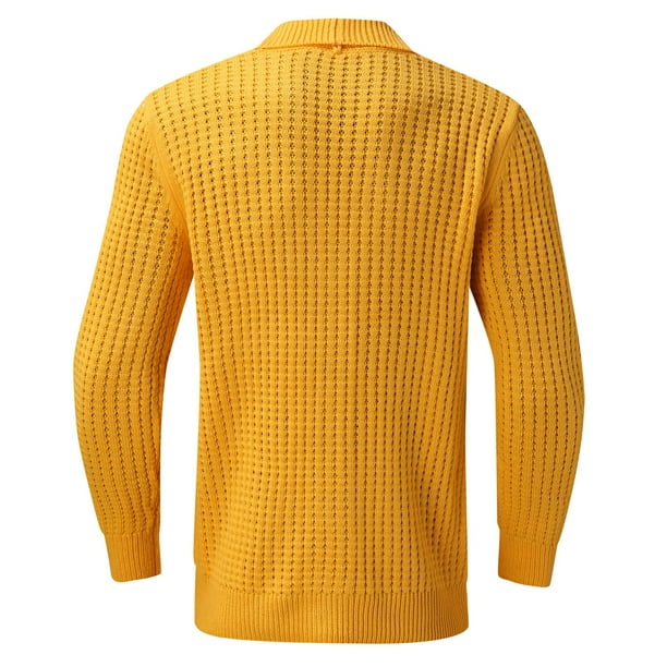Mustard yellow cardigan mens hot sale