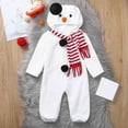 thumbnail image 6 of Girls Snowman Christmas Hooded Romper Jumpsuit with Scarf Set White 2-3 Years, 6 of 8