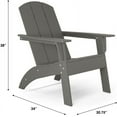 thumbnail image 3 of Flats & Castles Ellie Outdoor HDPE Weather Resistant Modern Adirondack Chair (Grey), 3 of 8