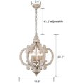 thumbnail image 3 of Manarola Distressed Wood Pendant Chandelier 6-Light Dining Fixture, 3 of 10