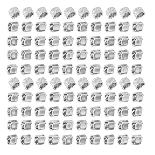 Kit de reparación de roscas, 100 piezas Kit surtido de insertos de rosca de alambre de acero inoxidable 304 construido para durar